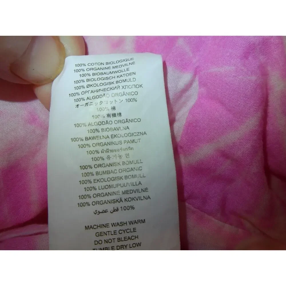 Michael Kors XL Cropped Shirt Top Women‎ Tie Dye Floral Print Pink Barbie